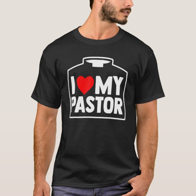 T-shirt Religious Partner Christian Priest I Love My Pasto (Devant)