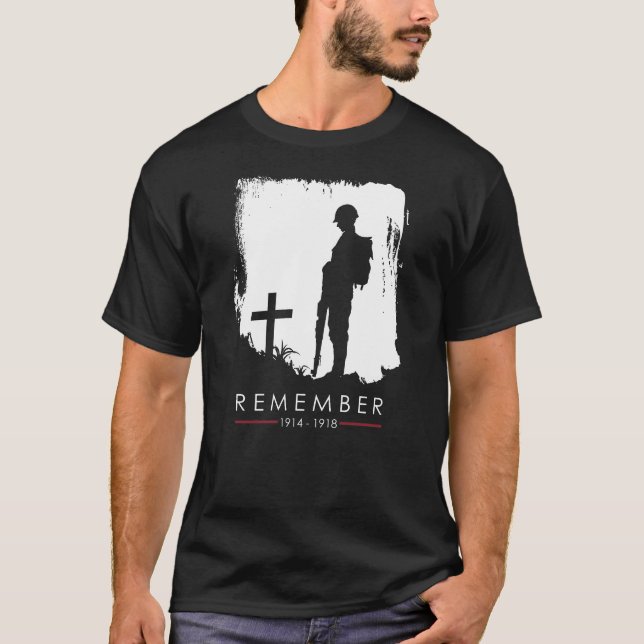 T-shirt Remember 1914 - 1918 WW1 Veteran (Devant)