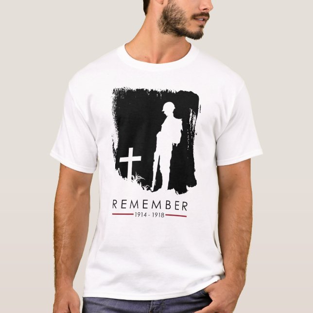 T-shirt Remember 1914 - 1918 WW1 Veteran (Devant)