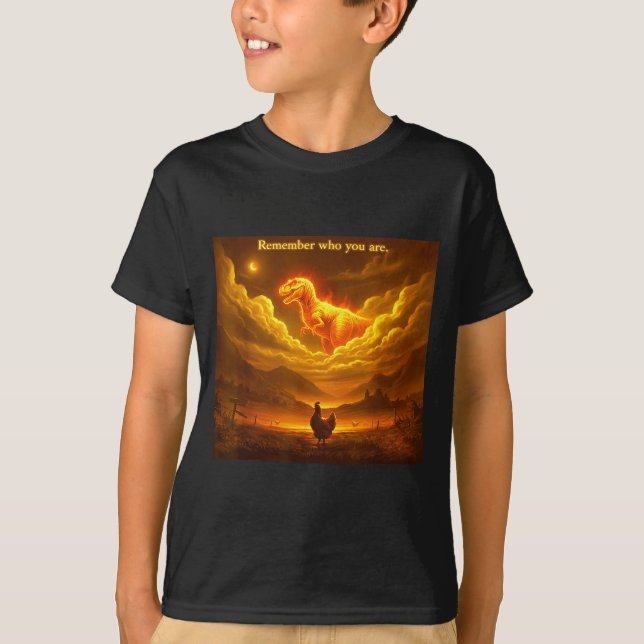 T-shirt Remember Who You Are Funny Evolution Meme Chicken  (Devant)