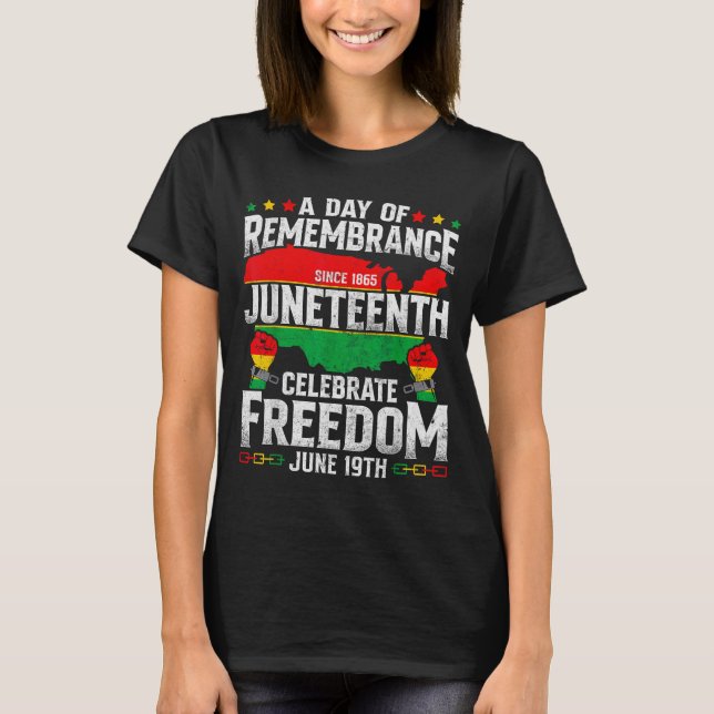 T-shirt Remembrance celebrate freedom juneteenth black (Devant)
