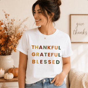 T-shirt Remercié, Reconnaissant, Bénis – Couleurs d'Automn