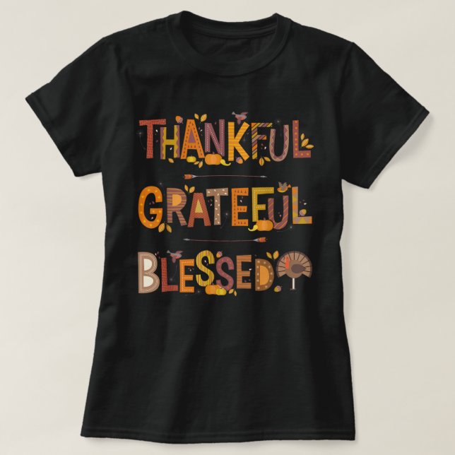 T-shirt Remerciements au Citrouille béni Turquie Thanksgiv (Design devant)