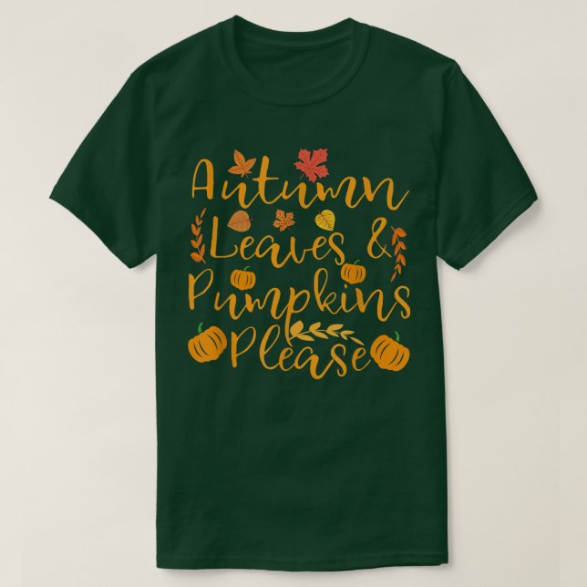 T-shirt Remerciements Feuilles D'Automne Et Citrouilles S' (Design devant)