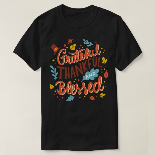 T-shirt Remerciements Heureux Bénis (Design devant)