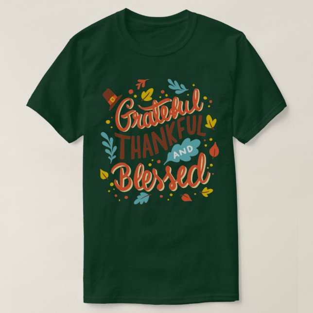 T-shirt Remerciements Heureux Bénis (Design devant)