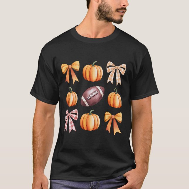 T-shirt Remerciements Retro Coquette Bow Citrouille de foo (Devant)