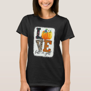 T-shirt Remercier Citrouille Empreinte de léopard Automne 