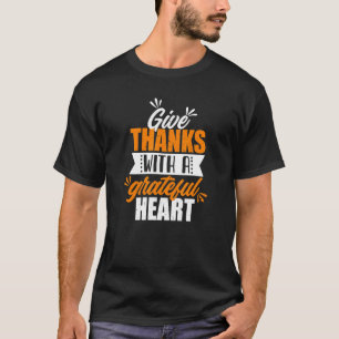 T-shirt Remerciez Avec Grateful Heart Thanksgiving Day