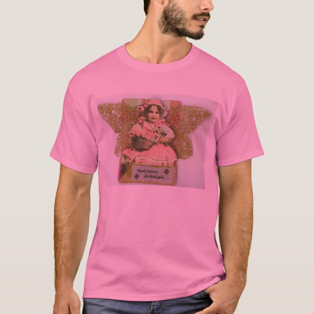 T-shirt Remerciez le ciel de petites filles ! Dentelez la (Devant)