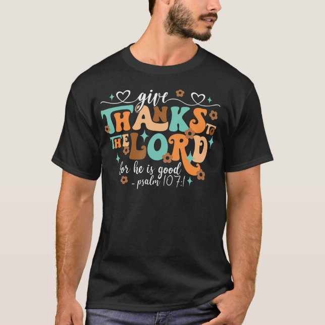T-shirt Remerciez Le Seigneur Jésus Christian Thanksgiving (Devant)