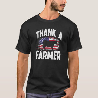 T-shirt Remerciez un agriculteur Drapeau américain USA Fie