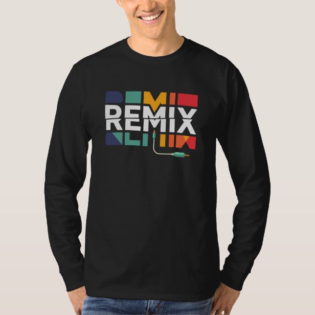T-shirt Remix Audio | DJ Music Retro Geometric Graphic (Devant)