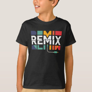T-shirt Remix Audio Graphisme Géométrique Rétro Musique
