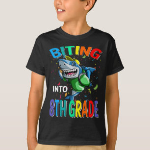 T-shirt Remonter Le Requin De 8E Année Retour À L'École T-