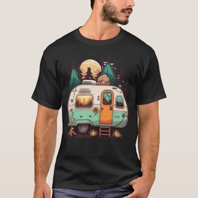 T-shirt Remorque de camping vintage (Devant)