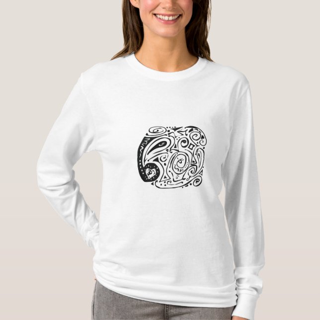 T-shirt Remous, coeurs et Paisley (Devant)