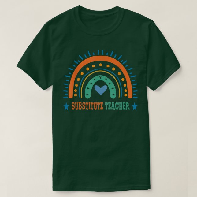 T-shirt Remplacer L'Enseignant À L'École Rainbow Cute App (Design devant)