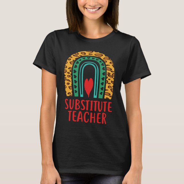 T-shirt Remplacer l'enseignement enseignant Boho Rainbow (Devant)