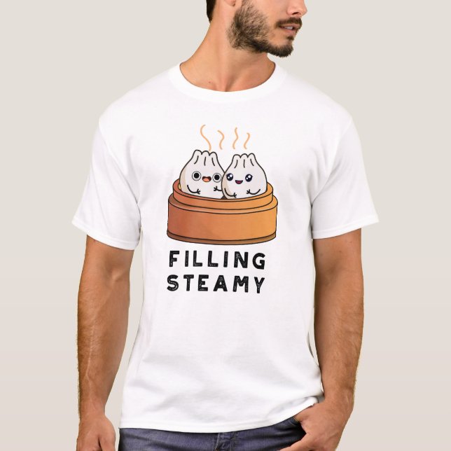 T-shirt Remplissage Steamy Funny Dimsum Bao Pun (Devant)