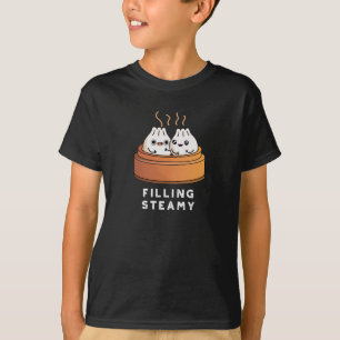 T-shirt Remplissage Steamy Funny Dimsum Bao Pun Dark BG