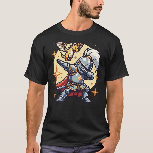 T-shirt Ren Faire Dabbing Medieval Knight Dragon Funny Ren (Devant)