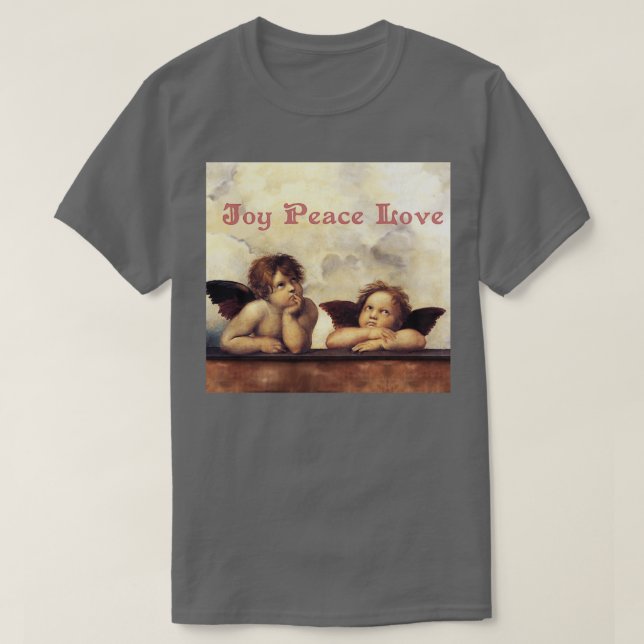 T-shirt RENAISSANCE ANGELS Winged Cherubs Joy Peace Love (Design devant)