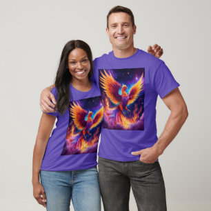 T-shirt Renaissance éthérée : Phoenix arc-en-ciel dans fla