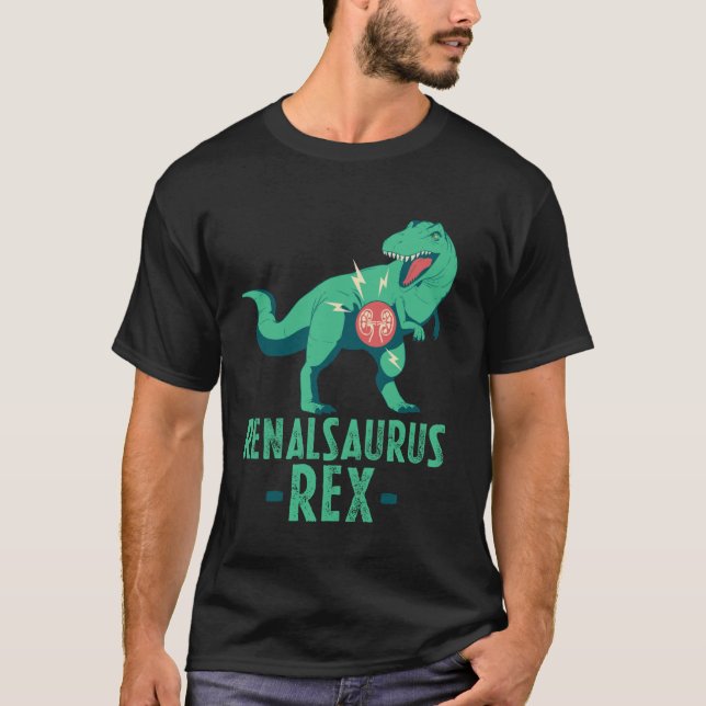 T-shirt Renalsaurus Survivant de greffe de rein Dialyse Te (Devant)