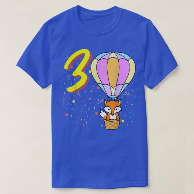 T-shirt Renard à ballets de 3 ans Anniversaire (Design devant)