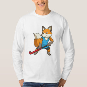 T-shirt Renard à Hockey avec chauve-souris de hockey