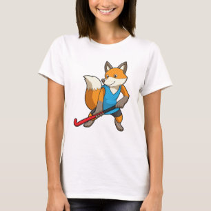 T-shirt Renard à Hockey avec chauve-souris de hockey