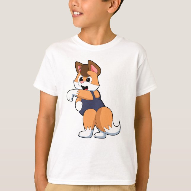 T-shirt Renard à la natation avec maillot de bain (Devant)