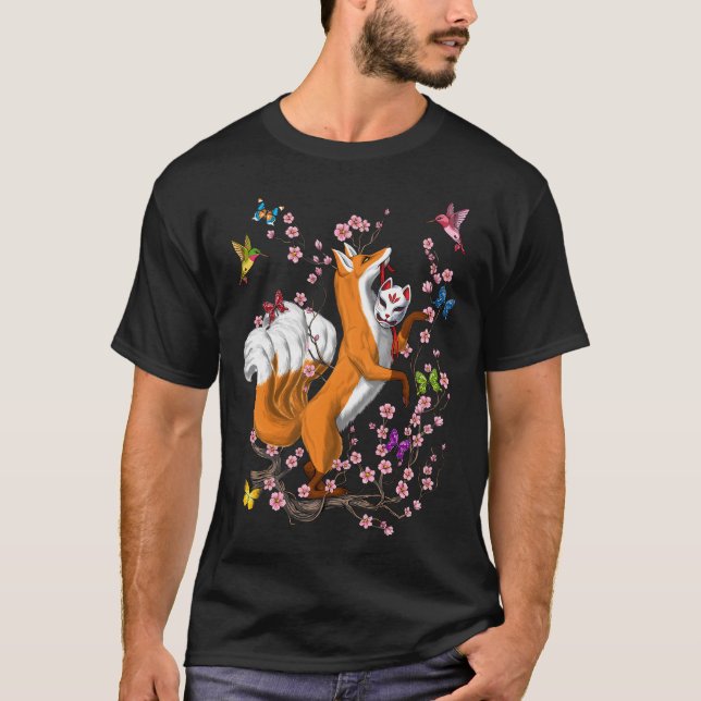 T-shirt Renard à neuf queues Kitsune (Devant)