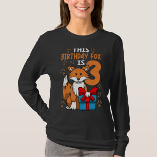 T-shirt Renard Anniversaire 3ème anniversaire fête Fille A