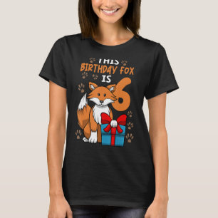 T-shirt Renard Anniversaire 6e fête d'anniversaire Fille A