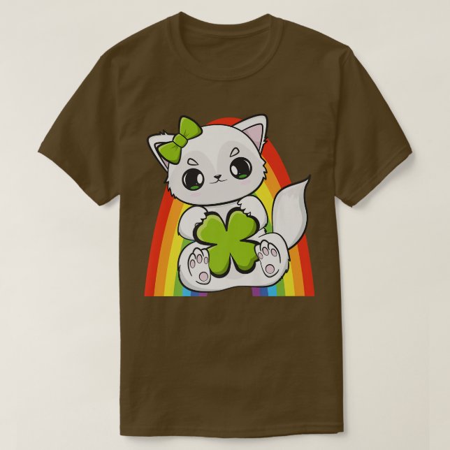 T-shirt Renard Arctique Avec Shamrock Pour Jour de la Sain (Design devant)