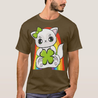 T-shirt Renard Arctique Avec Shamrock Pour Jour de la Sain