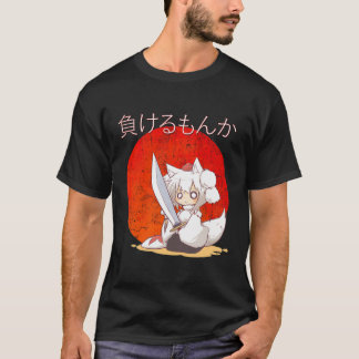 T-shirt Renard arctique japonais Chibi Kawaii Manga Anime
