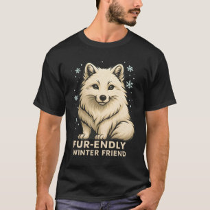 T-shirt Renard Arctique Mignon – “Ami de l'Hiver Pelucheux