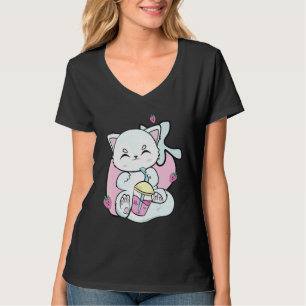 T-shirt Renard Arctique Mignon Boit du Lait de Fraise et B