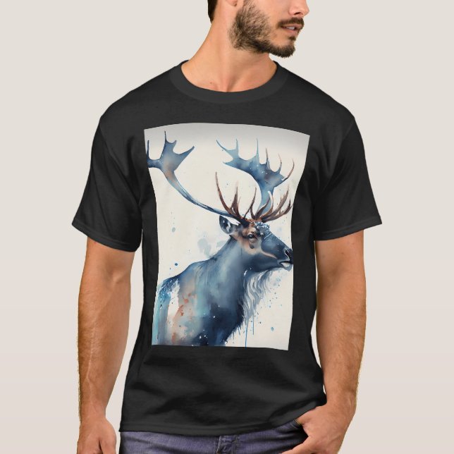 T-shirt Renard arctique - Peinture aquarelle (Devant)