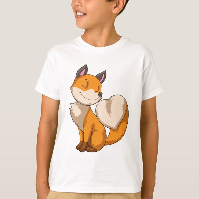 T-shirt Renard avec coeur (Devant)