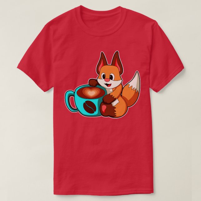 T-shirt Renard avec Coupe de café 1 (Design devant)