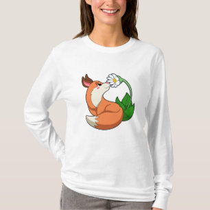 T-shirt Renard avec fleurs blanches
