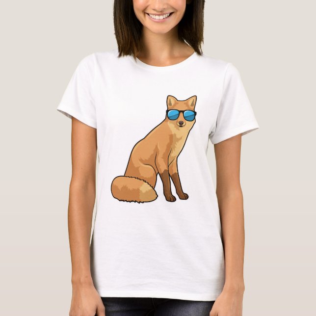 T-shirt Renard avec lunettes de soleil (Devant)