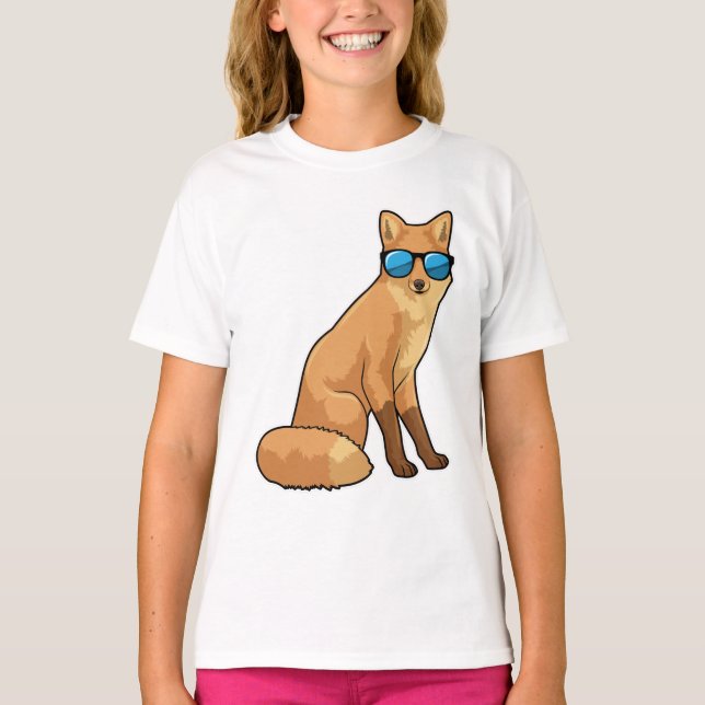 T-shirt Renard avec lunettes de soleil (Devant)