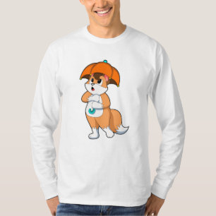 T-shirt Renard avec parapluie