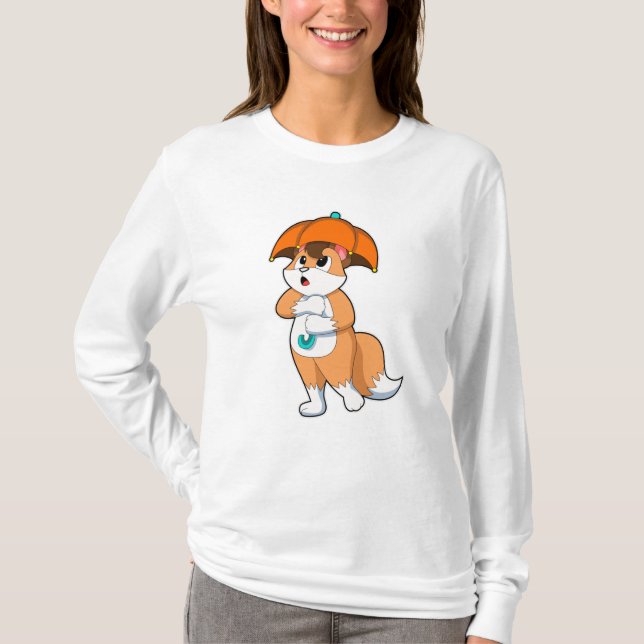 T-shirt Renard avec parapluie (Devant)