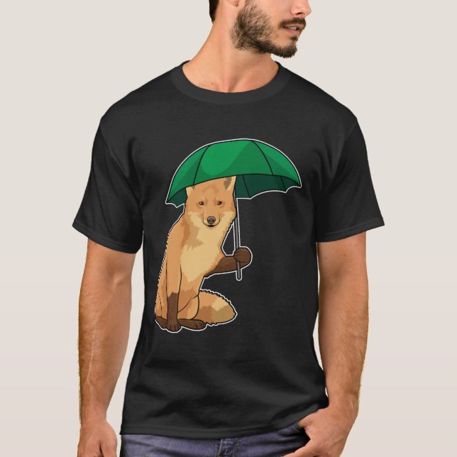T-shirt Renard avec parapluie (Devant)